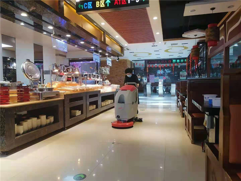 北京铁木真自助餐厅洗地机应用